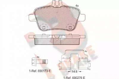 R BRAKE rb2039 -  Комплект тормозных колодок, дисковый тормоз